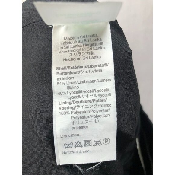 J.Crew High Rise Pleated Pants Linen Blend Wide Leg Black AN010 Women's Size 8 - Picture 8 of 8